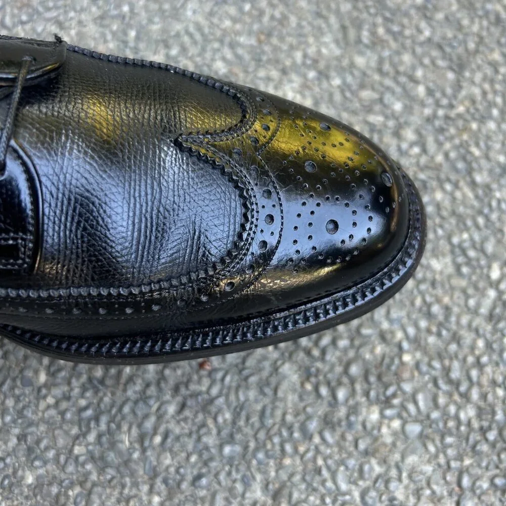Towncraft Vintage Men's Black Wingtip Lace Up Oxfords Size 10.5 C